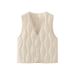 Fat Plus Size Solid Color Versatile V-neck Inner Lining, Warm And Thick Down Cotton Vest Jacket For Women In Winter 2024_desvips.com