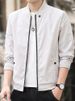 Men's Casual Trend Fashion Windproof Outdoor Sports Zipper Solid Color Long Sleeve Cold Warm Aviator Coat Jacket_desvips.com