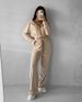 Women's Clothing Suit Solid Color Long Sleeve Zipper Hoodie Lace up Pants Two piece Set_desvips.com