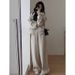 Early Autumn Outfit Set: Tea Style High-End Hoodie Sweatshirt And Wide-Leg Pants Two-Piece Sports Casual Set For Women_desvips.com
