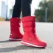 Woman Chunky Womens Shoes For Snow Boots Half High Moon Platform Mid Calf Round Toe Big Red Waterproof With Chic Point_desvips.com