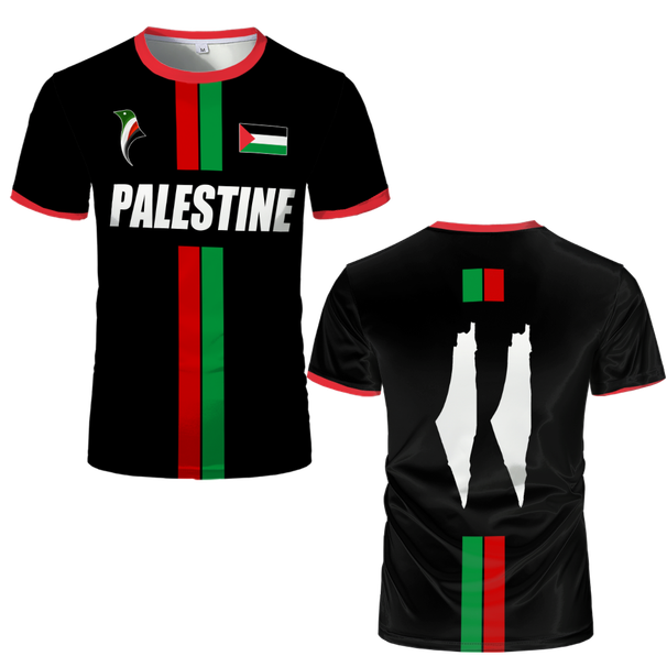 New Palestine Football T-shirts Summer Breathable Quick-drying Men's And Women Palestinian Jersey Gaza Kid's Tees Gifts_desvips.com