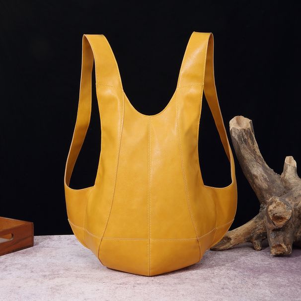 retro Crazy Horse soft leather men's and women's Beetle bag backpack student trendy backpack school bag casual travel bag_desvips.com