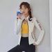 Autumn Winter New Letter Yoga Top For Women, Slim Fit High Elastic Stand Collar Fitness Sport Jacket_desvips.com