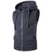 Men's Clothing New Men's Hooded Zipper Pocket Sweater Vest Jacket Hooded Vest M19_desvips.com