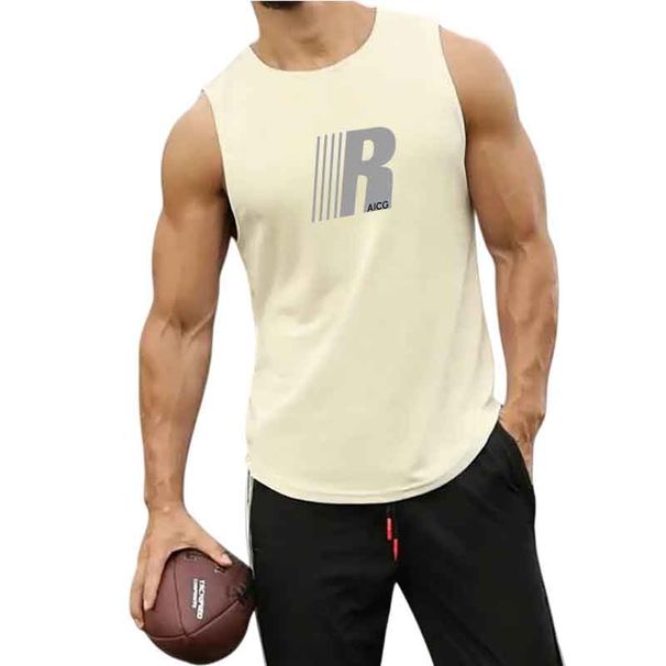 Fitness Loose Tank Top Sleeveless T-shirt Fitness Clothes Basketball Training Vest Men Sport Undershirt_desvips.com