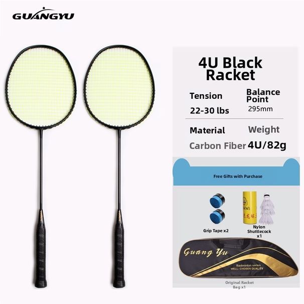 2 Pack Badminton Rackets All Carbon Fiber Durable Training Rackets For Home And Recreational Use Adult_desvips.com