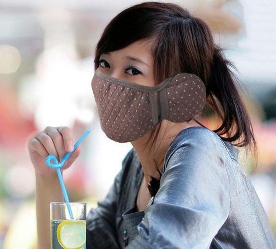 Winter Cute 2-in-1 Dustproof Warm Fashion Ear Cover Windproof Thickened One-piece Mask_desvips.com