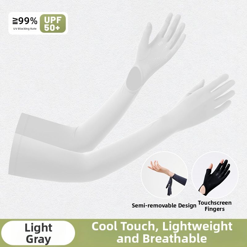 Outdoor Ice Silk Sun Protection Sleeves Extended And Widened For Driving And Cycling Cool To The Touch Dual Use Sports Arm Protection_desvips.com