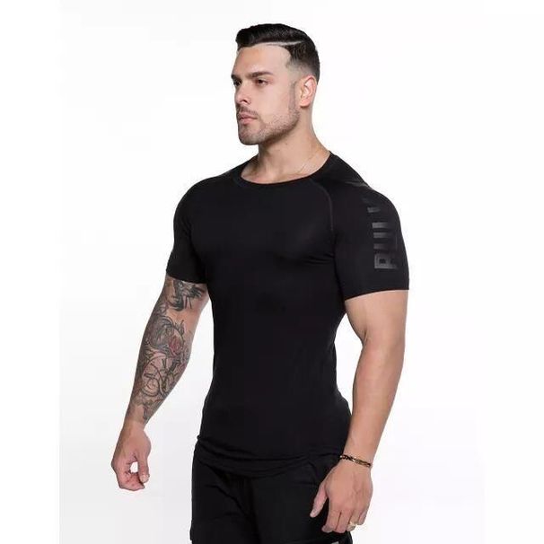 Fitness T-Shirt Summer Base Layer Sweatshirt Sports Training Men's Elastic Quick-Dry Short Sleeve Compression Shirt For_desvips.com