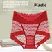High Waist Lace Seamless Lightweight Tummy Control Hip Lift Non-Rolling Edge Poly Lactic Acid Silk Crotch Red Triangle_desvips.com