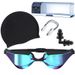Swimming Caps Adult Waterproof And Anti Fog Swimming Goggles Swimming Cap Four Piece Set Electroplating High Definition Swimming Goggles_desvips.com