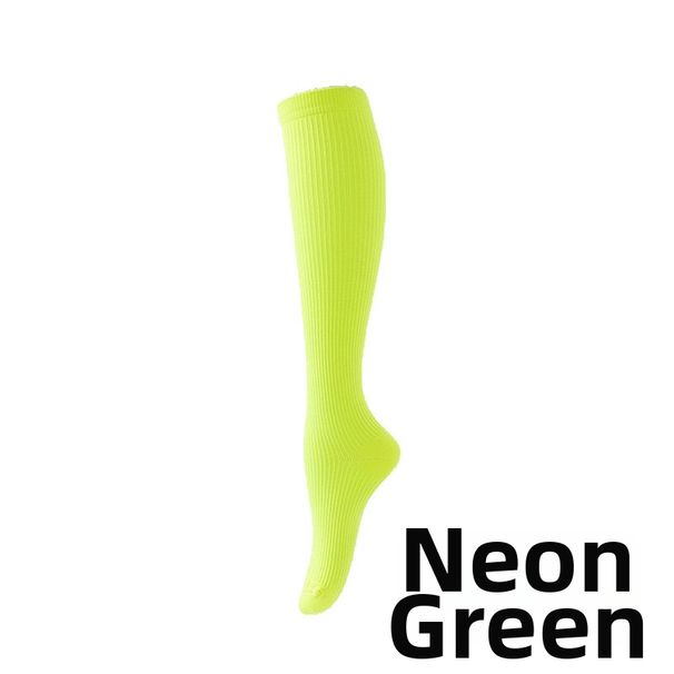 Sports Socks New Sports Compression Socks, Multi Color Vertical Striped Nylon Flat Calf Socks, Cycling And Running Long Compression Socks_desvips.com