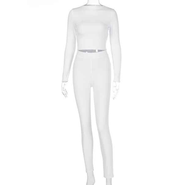 Women's Clothing Sports Long Sleeve Two Piece Set Casual Pant Suits Set_desvips.com