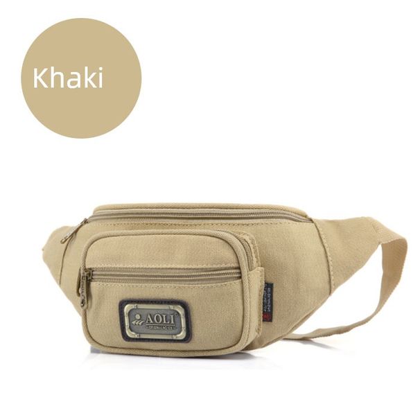 Mini Canvas Outdoor Casual Collect Money Men's Belt Bag_desvips.com