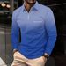 001 2024 Autumn Winter Men's Sports Fitness High Elasticity Vertical Stripe Long Sleeve Polo Slim Fit Knitted Base Shirt_desvips.com