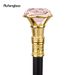 Pink Diamond Type Golden Cane Fashion Decorative Walking Stick Elegant Cosplay Cane Knob Crosier 93cm Performance Stage Cane_desvips.com