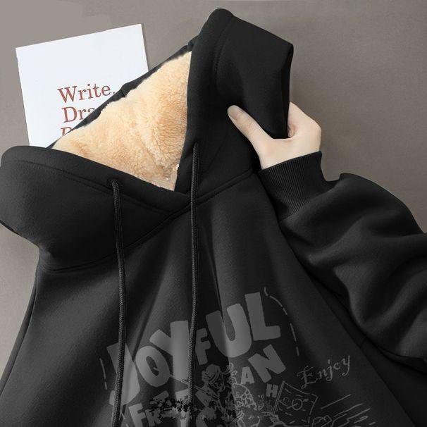 Lamb Wool Men, Thickened Loose Fit, Large Size Hoodie Teenagers And Students, Trendy Hooded Sweatshirt For Men 12_desvips.com