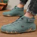 High Top Sports Men's Breathable Leather Casual Women's Fashionable Design Durable Rubber Shoes White_desvips.com