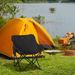 Campingstuhl Faltbarer Gartenstuhl Mit Seitentasche, Stahlbeine, Klappsessel Mit Tragetasche Für Pool, Strand, Oxford, Schwarz_desvips.com