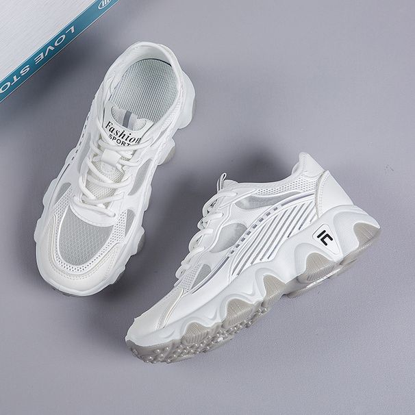 Women's Breathable mesh ladies dad shoes spring and summer trend new flat thick bottom versatile casual sports shoes for women_desvips.com