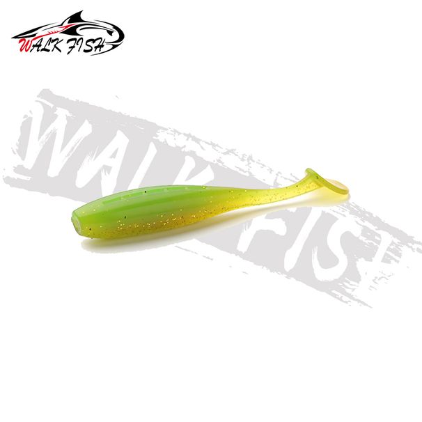 WALK FISH 4Pcs/lot 9.6cm 8.2g Soft Fishing Lures Artificial Bait Easy For Hooking Up Big Pike T Tail Shad Fishing Tools Trout_desvips.com