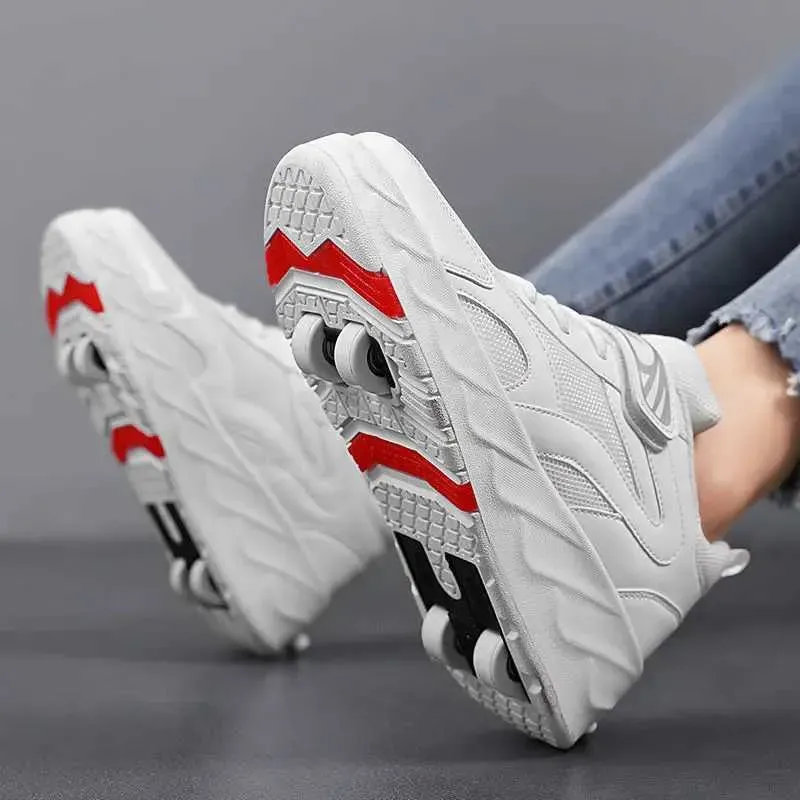 Ine s 2 Wheels Roller Skates Sneakers Skating Outdoor Blade Detachable Flying Shoes Child Girl Boys Breathable Sneaker_desvips.com