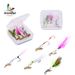 WEIHE 5pcs Fly Fishing Bait Lure Kit Fly Fishing Hook Combo Lifelike Fly Hooks With Feather And Metal Spoon Pesca_desvips.com