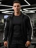 Men's Colorblock Patchwork Sporty Jacket With Kanga Pocket Fall Winter Fleece Lined Warm Long Sleeve Zip Up Coat Outwear_desvips.com