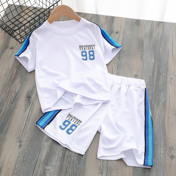 Summer New Children's Basketball Uniform Boys' Sports Wear Quick-Dry Shirt And Shorts Two-Piece Set For Older Kids_desvips.com