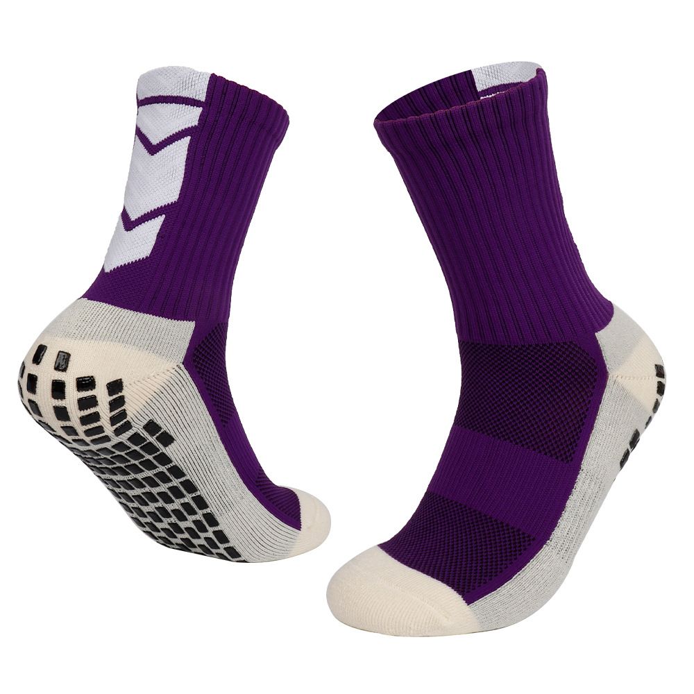 Men's Mid-Cut Football Socks With Terry Cushioning - Moisture-Wicking, Anti-Slip Silicone Grip, Durable Sports Socks For Soccer Training & Matches_desvips.com