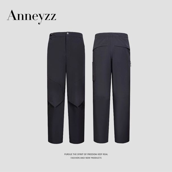 001 High-Quality Men's Stylish Outdoor Sports Essential Lightweight Deconstructed Trendy Versatile Straight-Leg Casual Pants_desvips.com