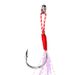 New Shiny Silk Iron Plate Double With Feather Pendant Barbed Sea Fishing Bulk Single Fish Hook_desvips.com
