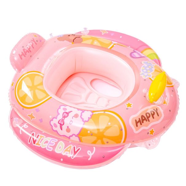 Children's Steering Wheel Baby With Water Gun Sponge Base Infant Anti-Rollover Thickened Inflatable Float Swimming Ring_desvips.com