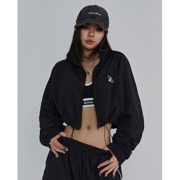 American-style Letter Embroidery Sports For Women, High-end Loose-fitting Street-style Long-sleeve Jacket_desvips.com