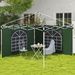 2 Paredes Laterales Para Carpa 295x195 Cm Con Ventana Enrollable Y Puerta Con Cremallera Para Carpa 3x3 M O 3x6 M Verde_desvips.com