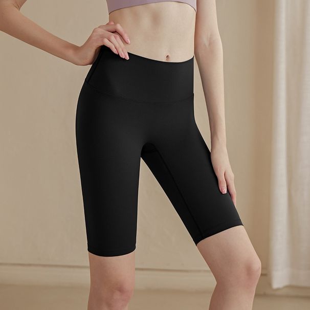 RenMou No Embaassing Lines Spots Five-Point Women Quick-Dy High-Waist Hip-Lifting Fitness Running Yoga Cycling Shots_desvips.com