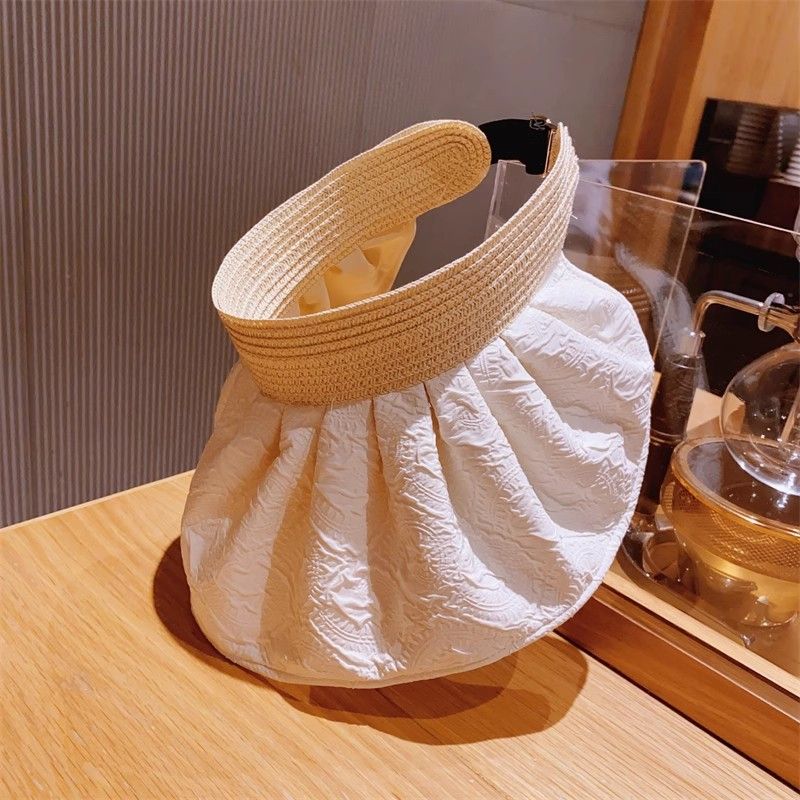 Summer Shell Sunshade Hats Women Outdoor Beach Hats Soft Foldable Wide Brim Bucket Caps UV Protection Empty Top Sunhat Sun Hat_desvips.com