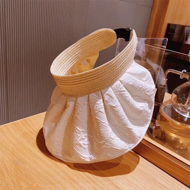 Summer Shell Sunshade Hats Women Outdoor Beach Hats Soft Foldable Wide Brim Bucket Caps UV Protection Empty Top Sunhat Sun Hat_desvips.com