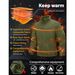 TACVASEN Full Zip Up Green Fleece Thermal Warm Work Coats Mens Zipper Pockets Jacket Hiking Training Outwear Windbreaker_desvips.com