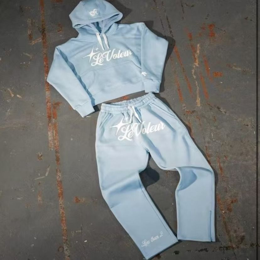 New Youth Dopamine Slimming Outerwear National Trend Ins Full Set Printed Sweatshirt_desvips.com