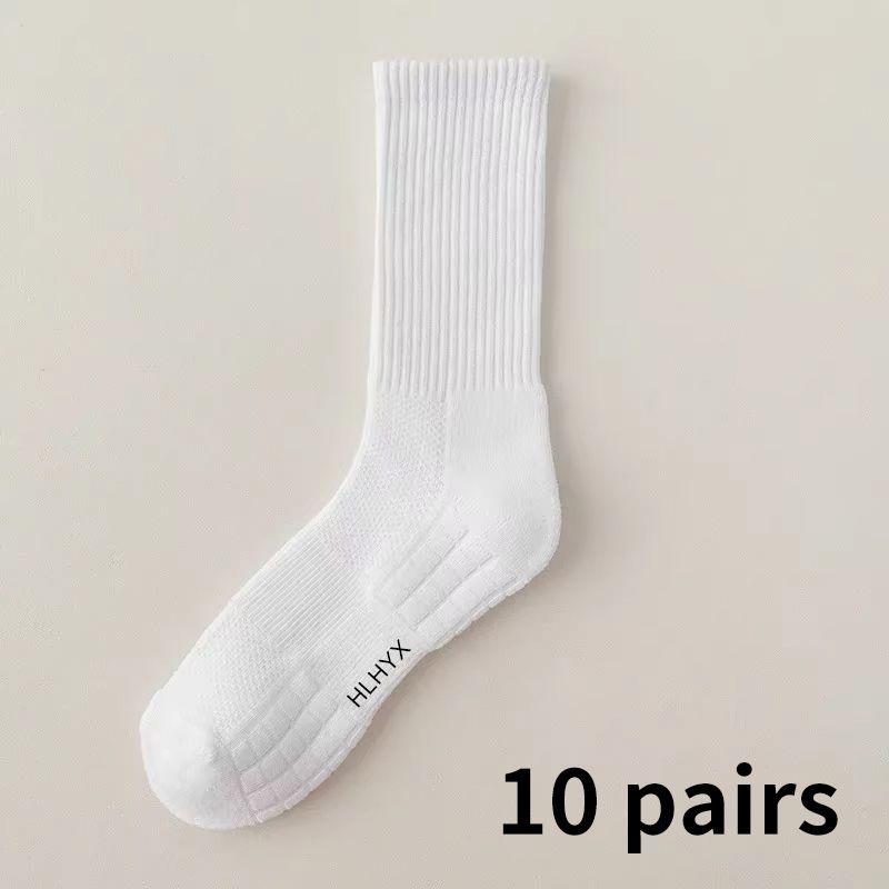 HLHYX 10 Pairs Thick-Soled Moisture Wicking Socks With Cushioned Bottoms Perfect For Running And Professional Sports_desvips.com