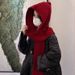 Korean Style Balaclava Women, Thickened Warm For Autumn Winter, Dual-use Scarf And Hat, Ear Protection Knitted Hat_desvips.com