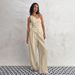 Women's Commuter Fashion Khaki Off-shoulder Cotton and Linen Vest Trousers Two-piece Set _desvips.com