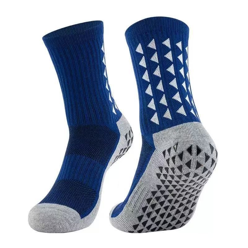 Football Socks Thick Towel Bottom Sports Socks Triangle Dotted Non Slip Breathable Running Socks_desvips.com