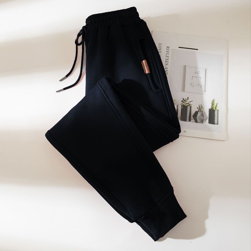 Black For Women, Spring And Autumn Thin New Loose Jogger Casual Pants, Harem Large Size Winter Fleece Sweatpants_desvips.com