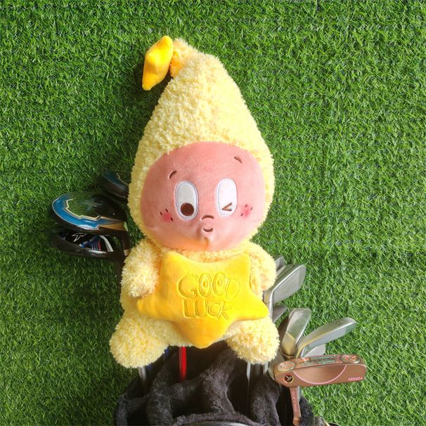 Cute Star Man Golf Club Cover No. 1 Wooden Cap Cover Iron Wooden Pole Chicken Thighs Small Wooden Pole Head Protective Cover_desvips.com