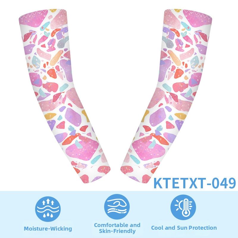 Korean Style Cute Cartoon Sunscreen Arm Sleeves For Boys And Girls UV Protection Quick Drying Cooling Milk Silk Ice Sleeves_desvips.com