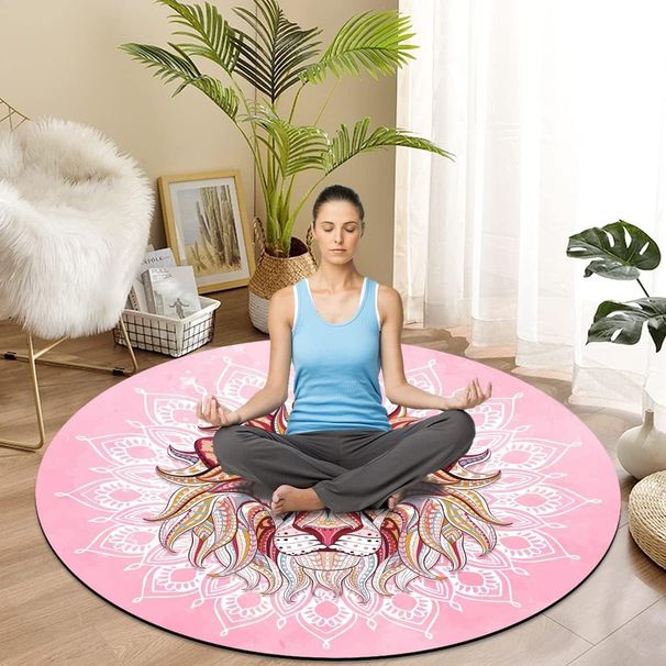 Yoga Mats Suede Natural Rubber Meditation Mat Large Round Mat Meditation Meditation Inverted Mat Support Non Slip SGS Certified_desvips.com
