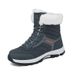 Unisex Waterproof Snow Boots With Fleece Lining, Anti-Slip Rubber Sole, Warm Winter Shoes For Men & Women, Outdoor Hiking Boots For Cold Weather_desvips.com